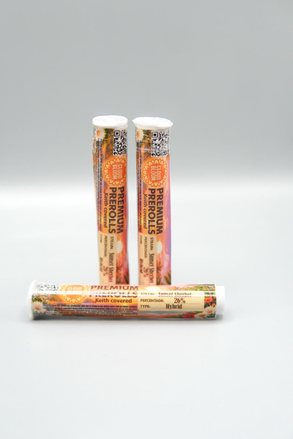 Sunset Sherbet Kief Covered Prerolls Three Pack