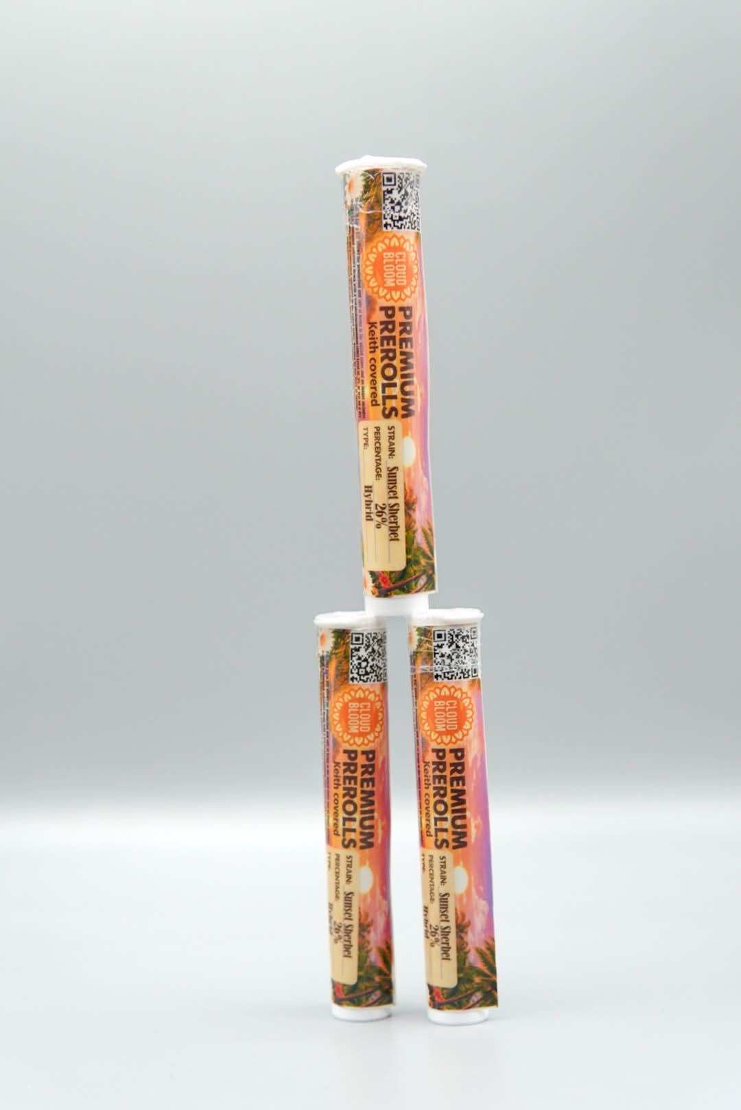 Sunset Sherbet Kief Covered Prerolls Three Pack